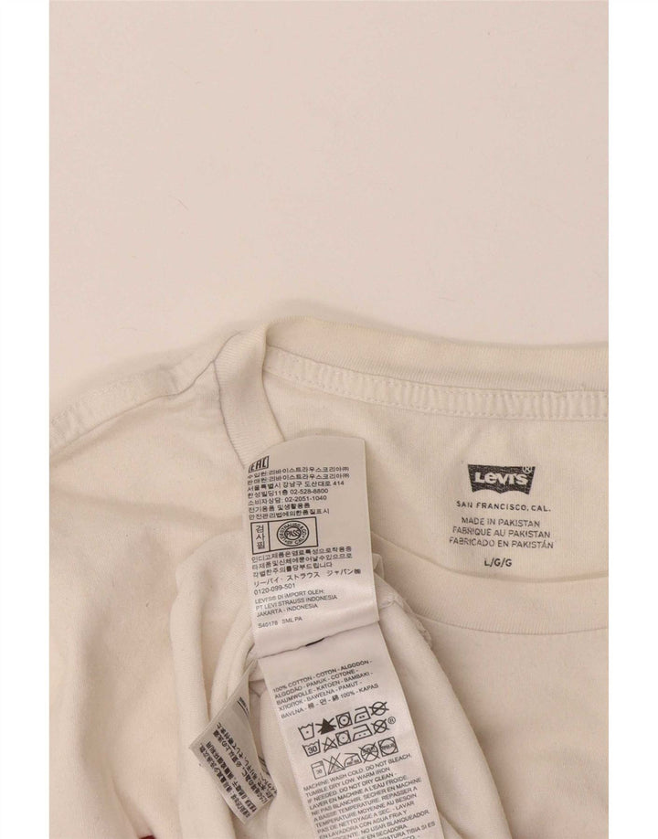 Levi's Herre grafisk T-shirt Top Stor hvid bomuld