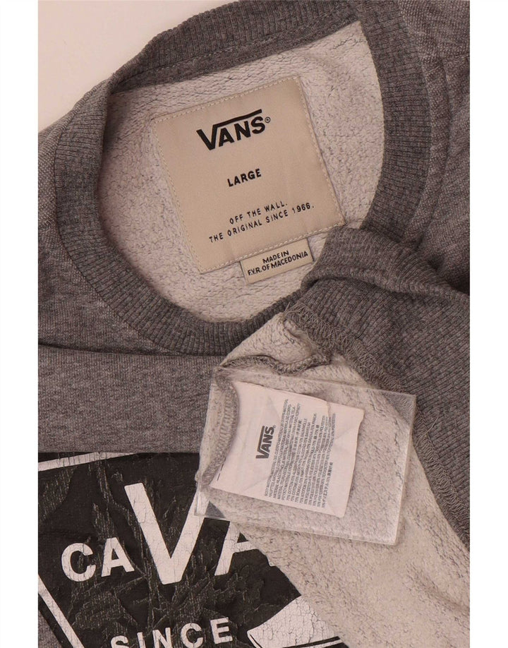 Vans Herre Grafisk Sweatshirt Jumper Stor Grå Bomuld