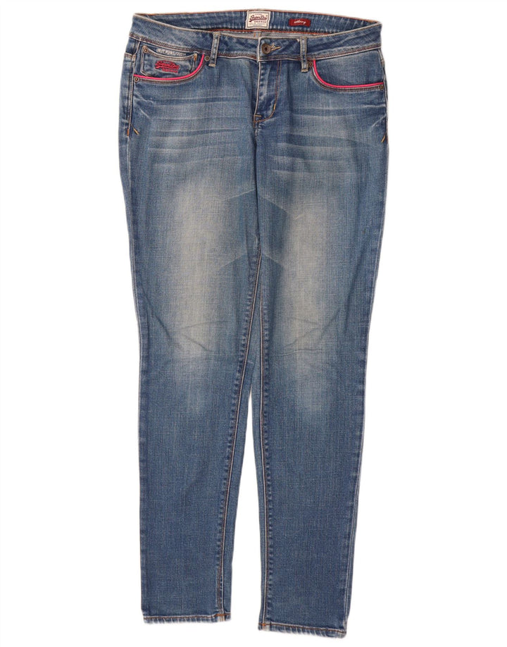 SUPERDRY Dame Skinny Jeans W30 L32 Blå Bomuld