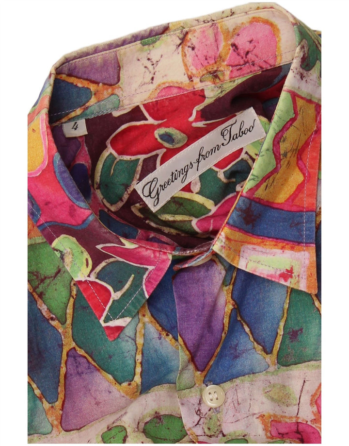 VINTAGE Kortærmet Herreskjorte Stor Flerfarvet Geometrisk