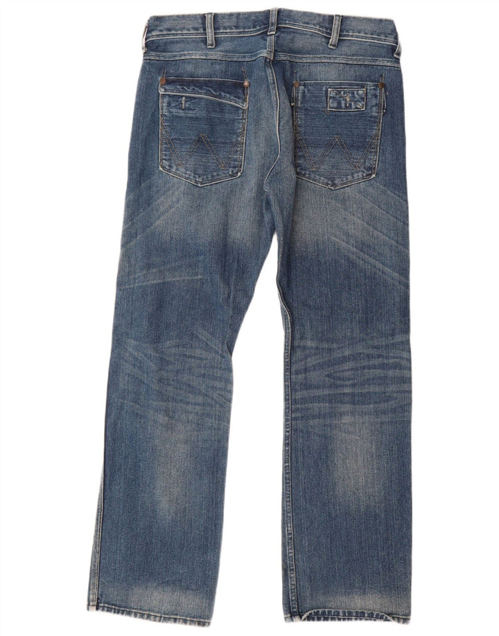 Wrangler Herre Ace Straight Jeans W34 L32 Blå Bomuld