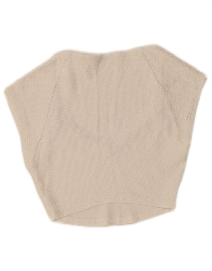 Zara Womens Crop Bluse Top UK 12 Medium White