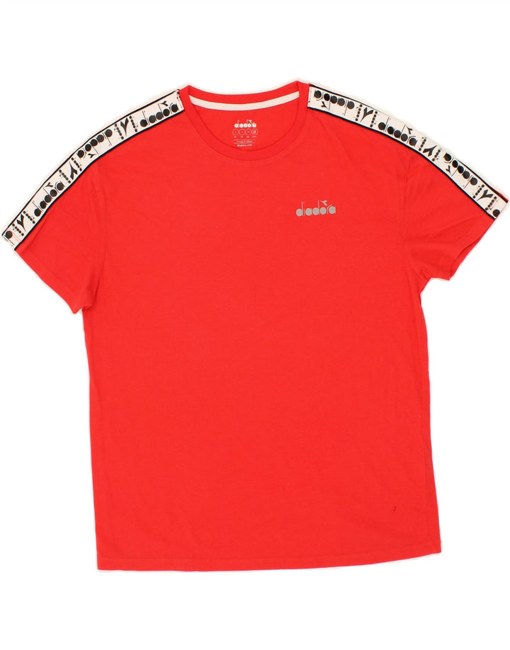 DIADORA Mens Graphic T-Shirt Top Small Red Cotton Vintage Diadora and Second-Hand Diadora from Messina Hembry 
