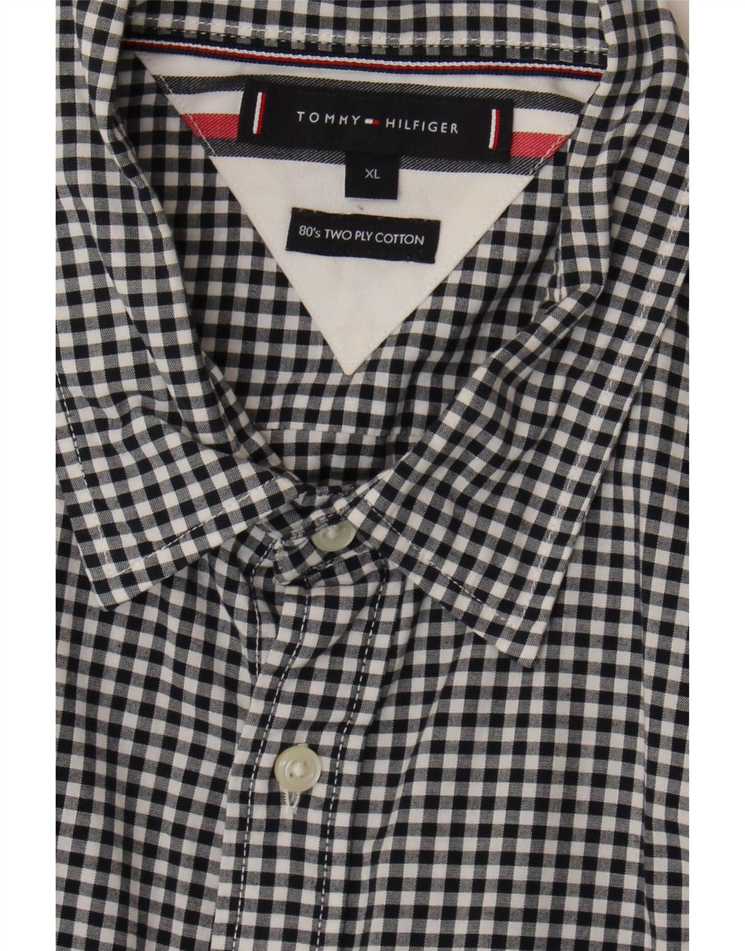 Tommy Hilfiger Herreskjorte XL Sort Gingham Bomuld