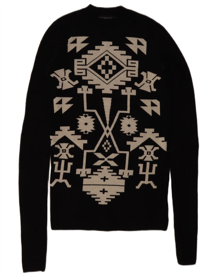 Marcelo Burlon Dame Jumper Sweater UK 10 Lille Sort Geometrisk