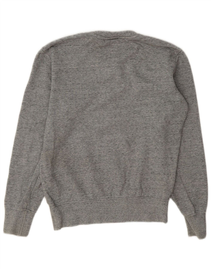Champion Dame Grafisk Oversized Sweatshirt Jumper UK 6 XS Grå Flecked