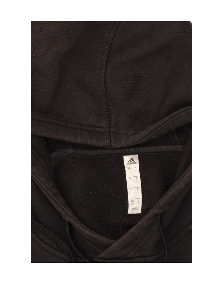 ADIDAS Mens Hoodie Jumper Large Black Cotton Vintage Adidas and Second-Hand Adidas from Messina Hembry 