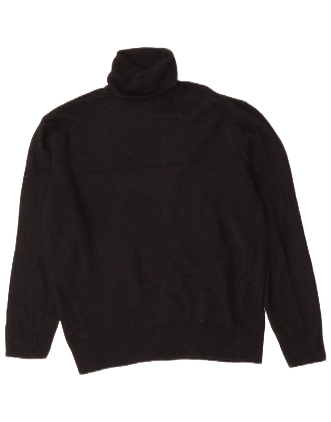 Zara Dame Rullehals Sweater UK 14 Medium Sort Uld