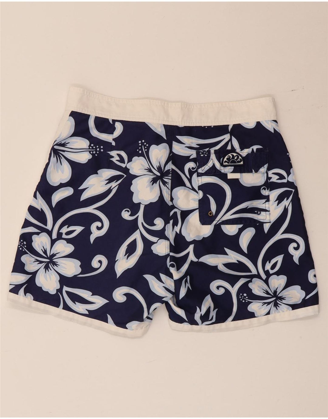 Sundek Herre badeshorts Medium Navy Blue Floral Polyester