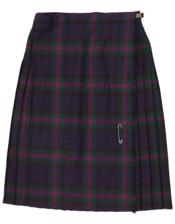 Highland Home Industries Kvinder Wrap Nederdel UK 20 2XL W34 Navy Blue Check