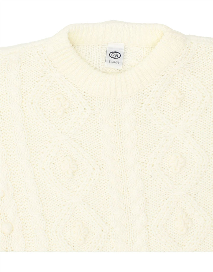 C & A Womens Boat Neck Jumper Sweater EU 36/38 Small Off White Acrylic Vintage C & A and Second-Hand C & A from Messina Hembry 