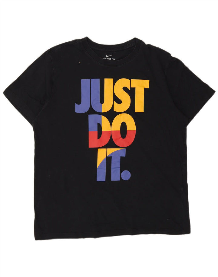 Nike grafisk T-shirt top til mænd, stor sort bomuld