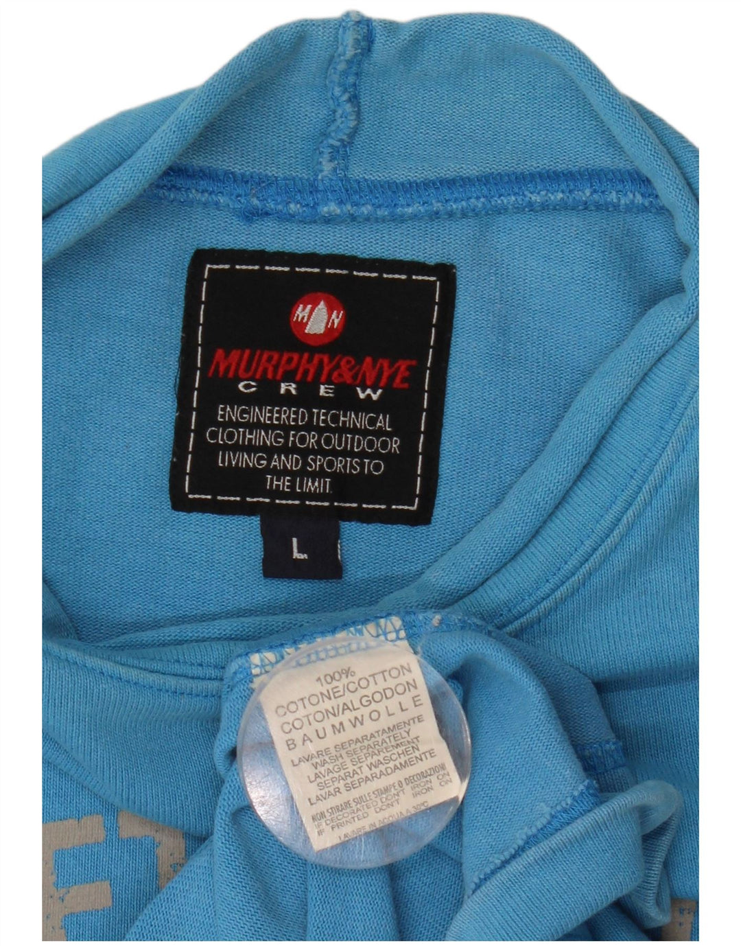 Murphy & Nye Herre Grafisk Sweatshirt Jumper Stor Blå Bomuld