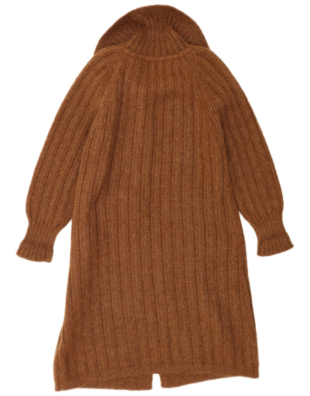 Vintage Dame Oversized Longline Cardigan Sweater UK 14 Medium Brown Modal