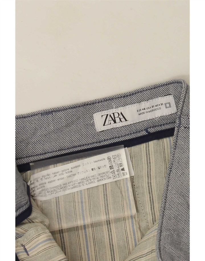 Zara Herre Chino Shorts EU 40 Medium W31 Grå Bomuld