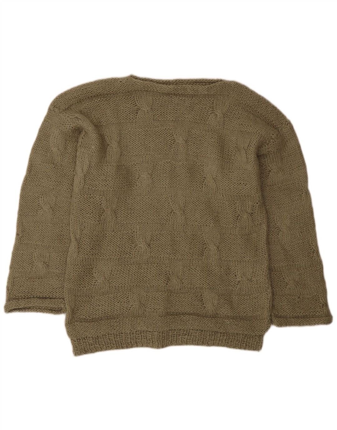 Vintage Herre Boat Neck Jumper Sweater Medium Khaki