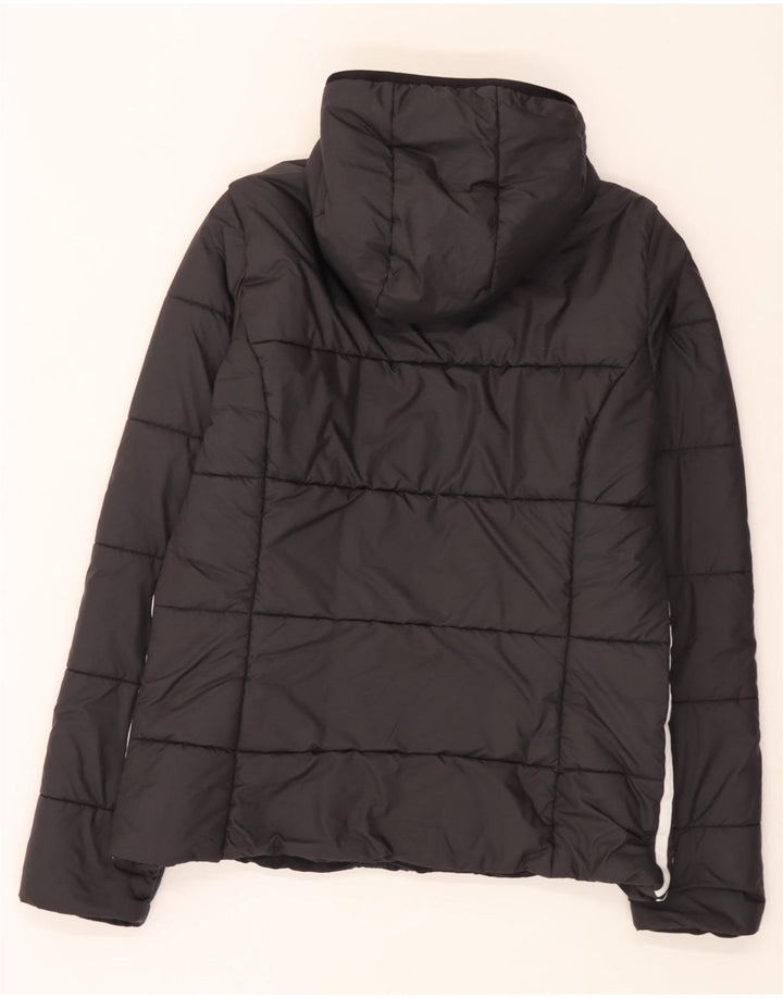Adidas Dame Hætte Polstret Jakke UK 16 Stor Sort Polyester