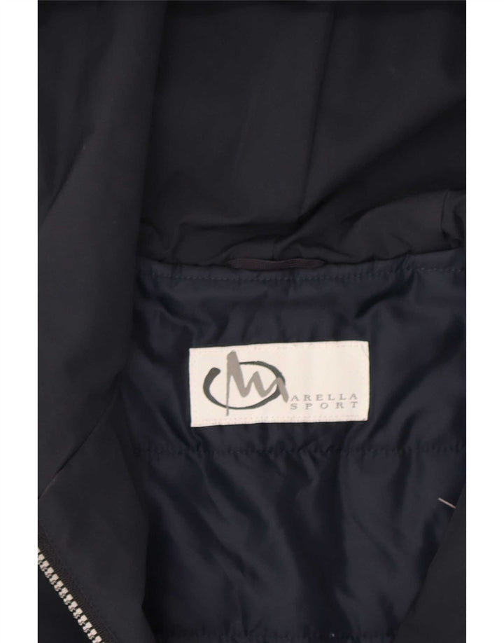 Marella Dame Hætte Vindjakke UK 12 Medium Navy Blue Polyester