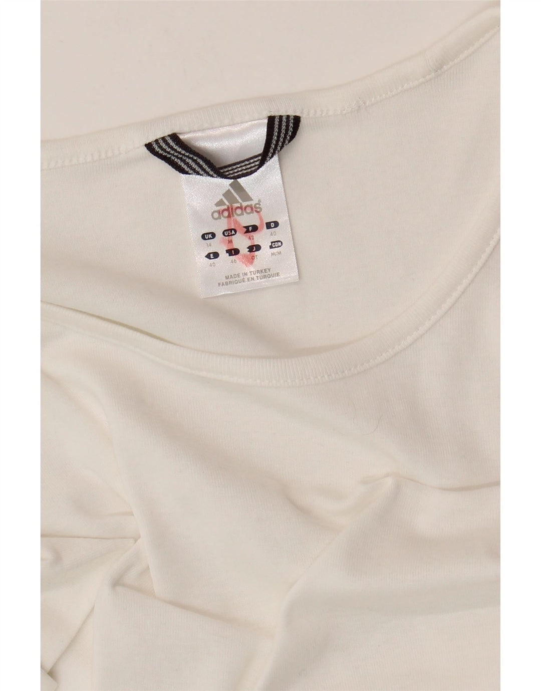 Adidas Dame T-Shirt Top EU 38 Medium Rød Bomuld