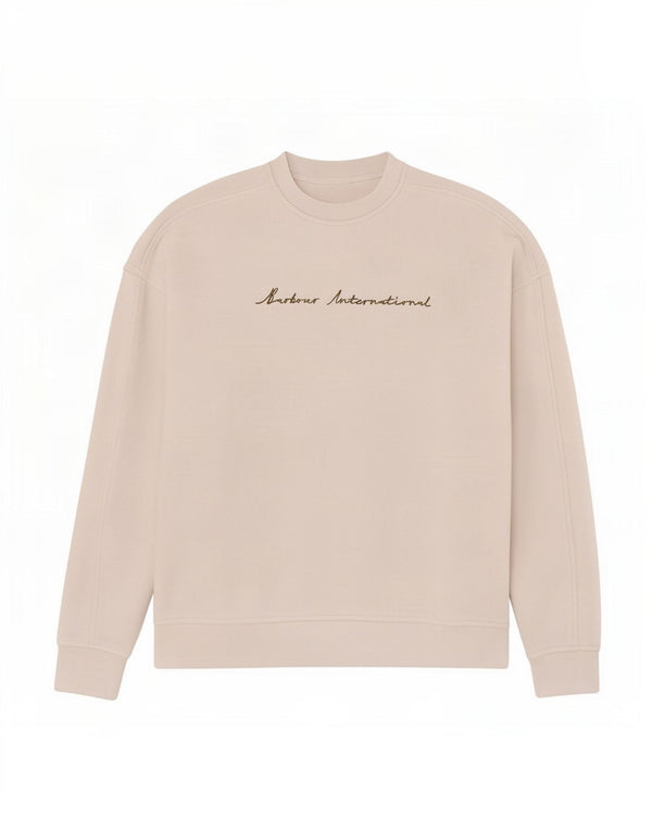 Barbour Womens Grafisk Oversized Sweatshirt Jumper UK 10 Small White Bomuld