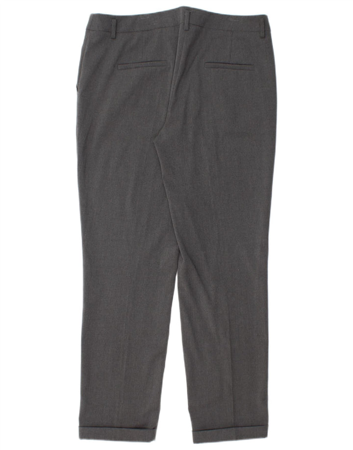 MARELLA Lige jakkesæt til kvinder bukser UK 14 Large W32 L28 Grå polyester