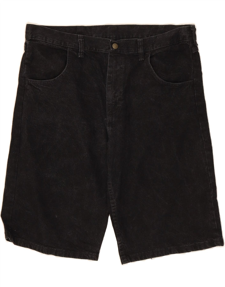 RUSTLER Womens Denim Shorts US 18 2XL W36 L12 Black Cotton Vintage Rustler and Second-Hand Rustler from Messina Hembry 