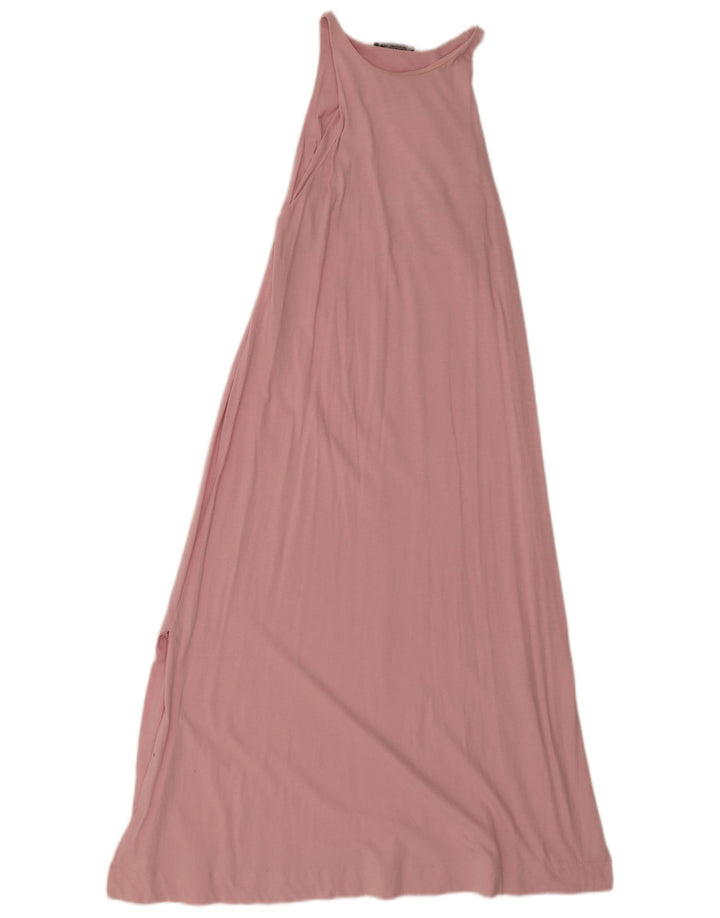 Zara Dame ærmeløs Maxikjole UK 12 Medium Pink