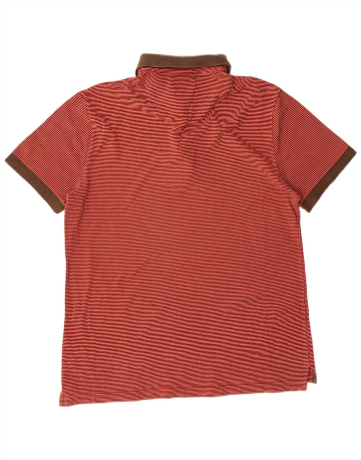 MASSIMO DUTTI Herre Regular Fit Polo Shirt XL Orange Pinstripe