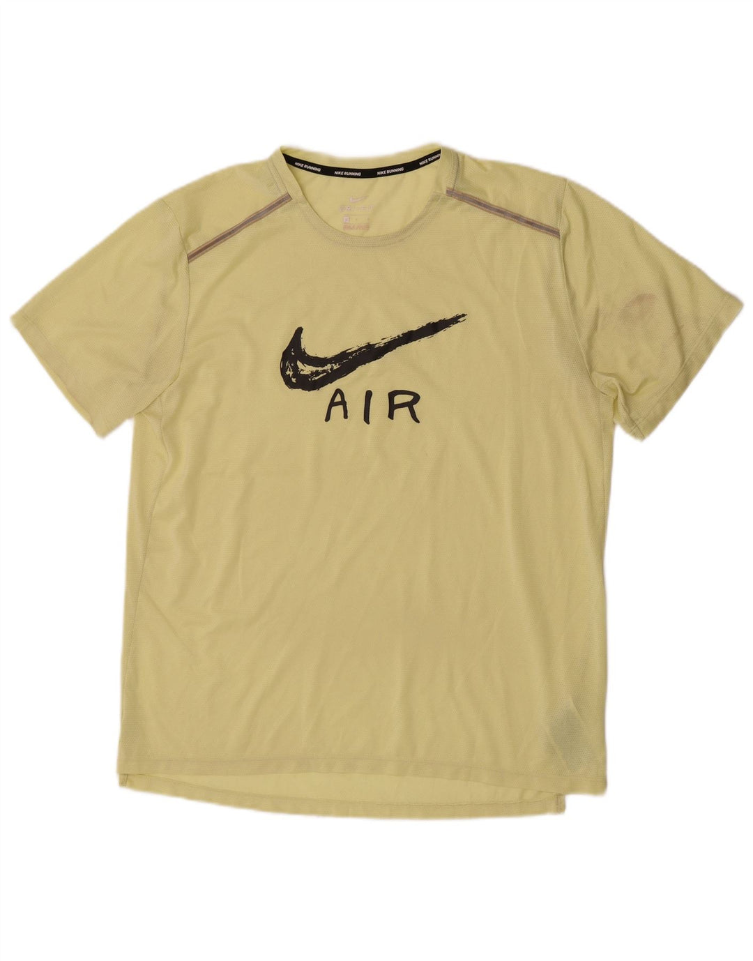 Nike Herre Dri Fit Grafisk T-Shirt Top Stor Gul Polyester