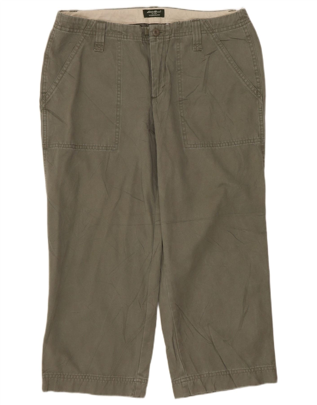 EDDIE BAUER Dame Vashon Fit Capri Bukser US 8 Medium W32 L22 Khaki