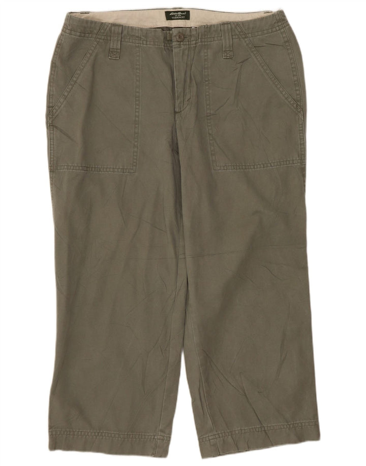 EDDIE BAUER Dame Vashon Fit Capri Bukser US 8 Medium W32 L22 Khaki