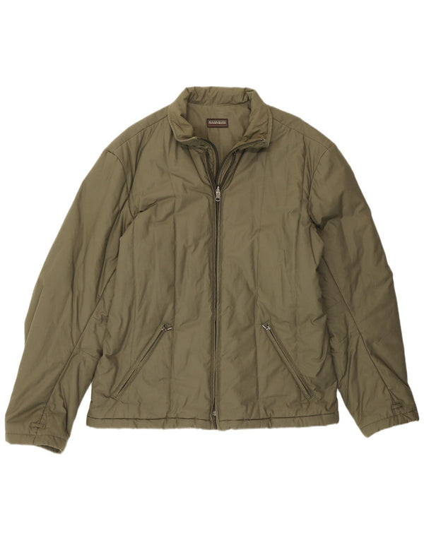 Napapijri Herre polstret jakke UK 44 2XL Khaki Bomuld