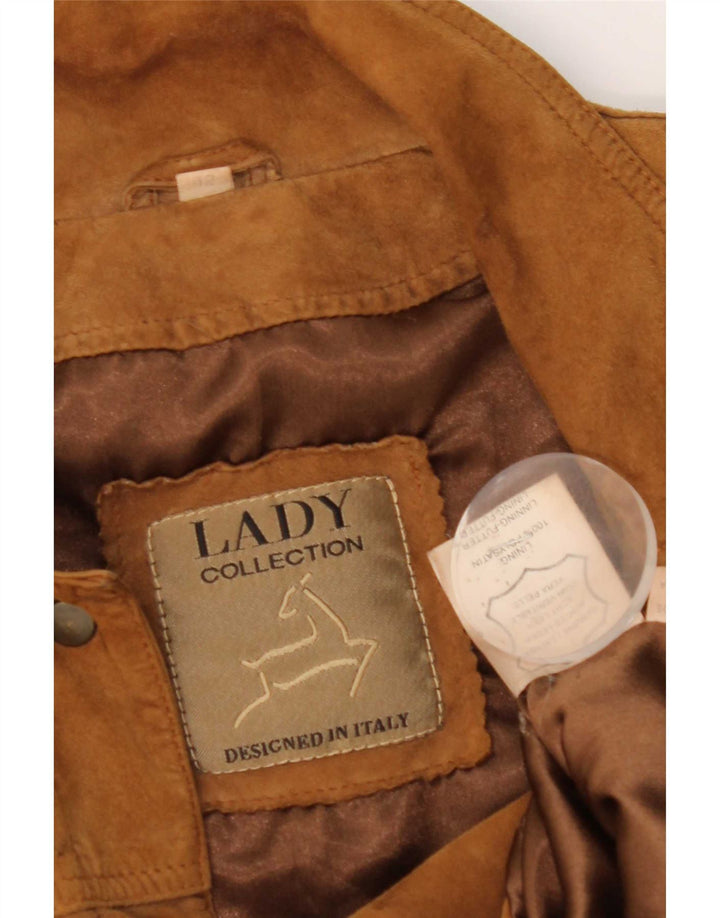 Vintage dame ruskindsjakke IT 42 medium brunt læder