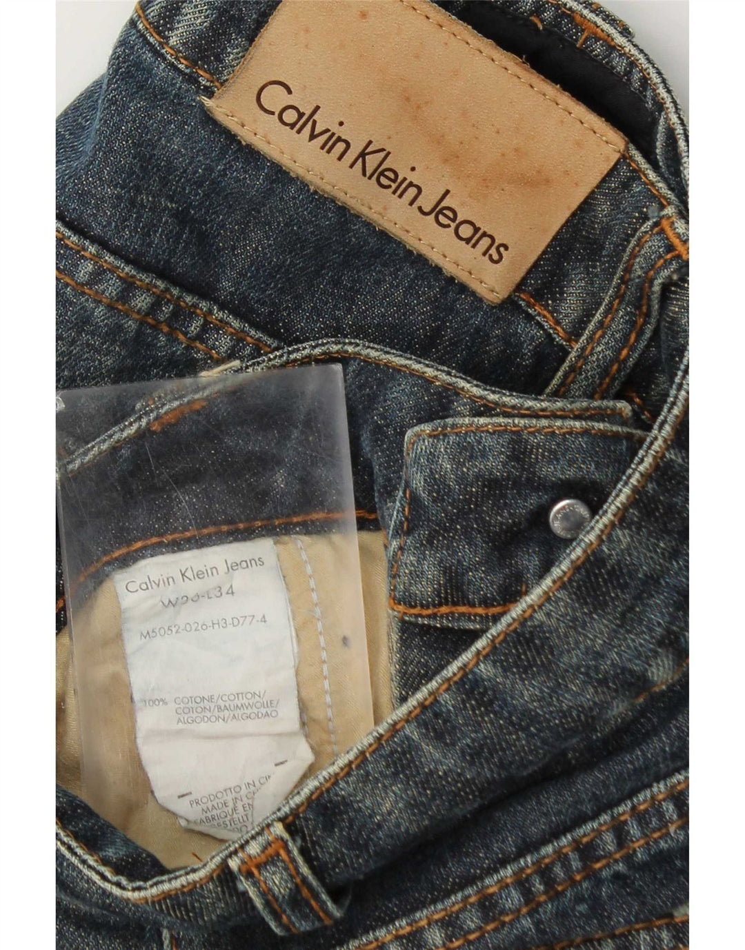 Calvin Klein Straight Jeans til mænd W36 L28 Blå Bomuld