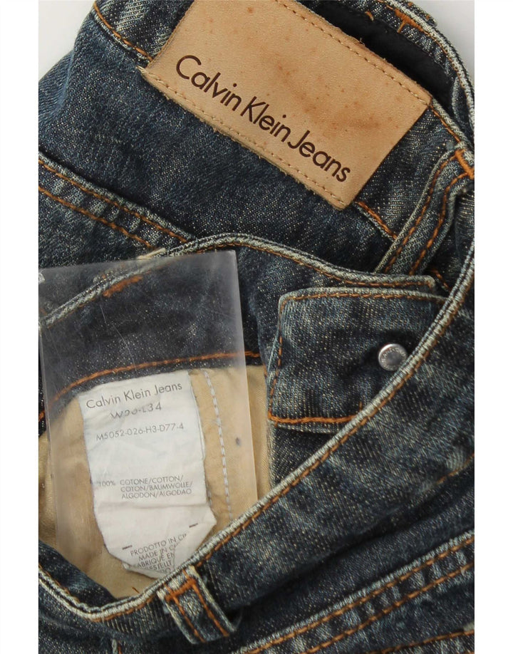 Calvin Klein Straight Jeans til mænd W36 L28 Blå Bomuld