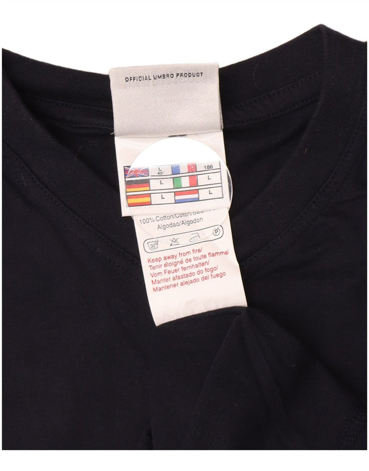 Umbro Herre T-Shirt Top Stor Marineblå Bomuld