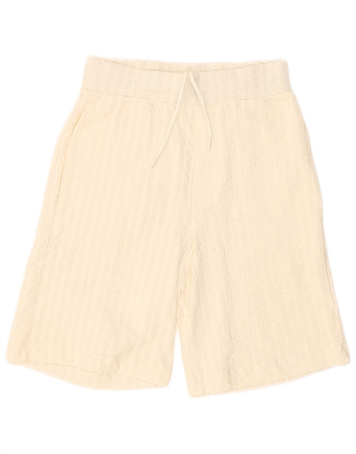 Zara Herre Sportshorts Små off White Stribet bomuld