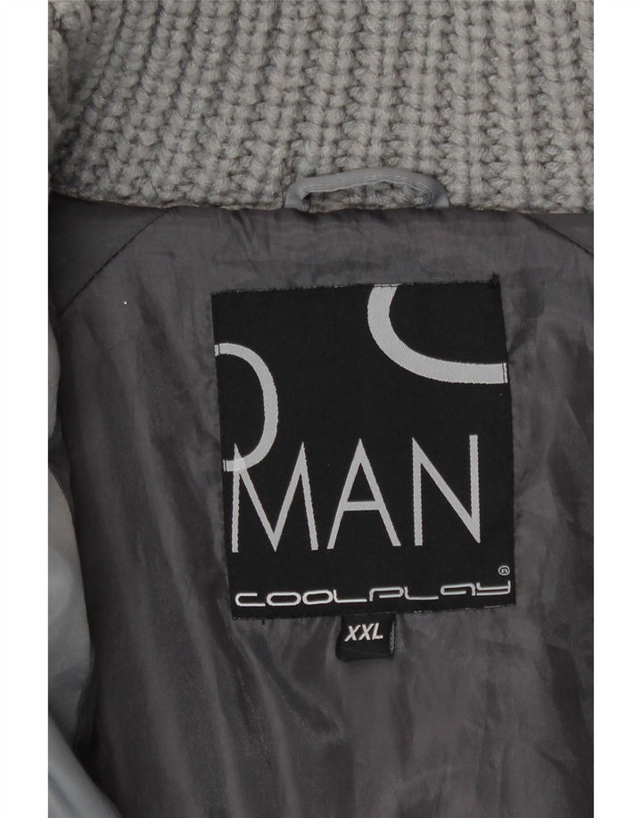 Vintage polstret herrejakke UK 44 2XL Grå Polyester