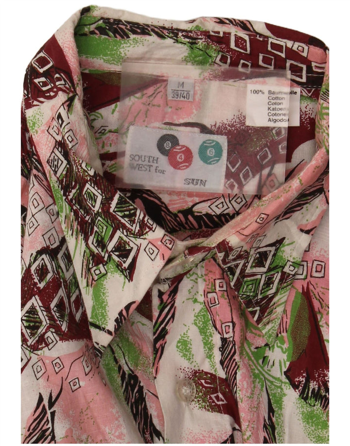 Vintage herre abstrakt mønster skjorte størrelse 39/40 Medium flerfarvet