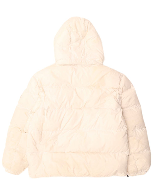 Tommy Hilfiger Herre grafisk polstret jakke UK 40 Large White Colourblock