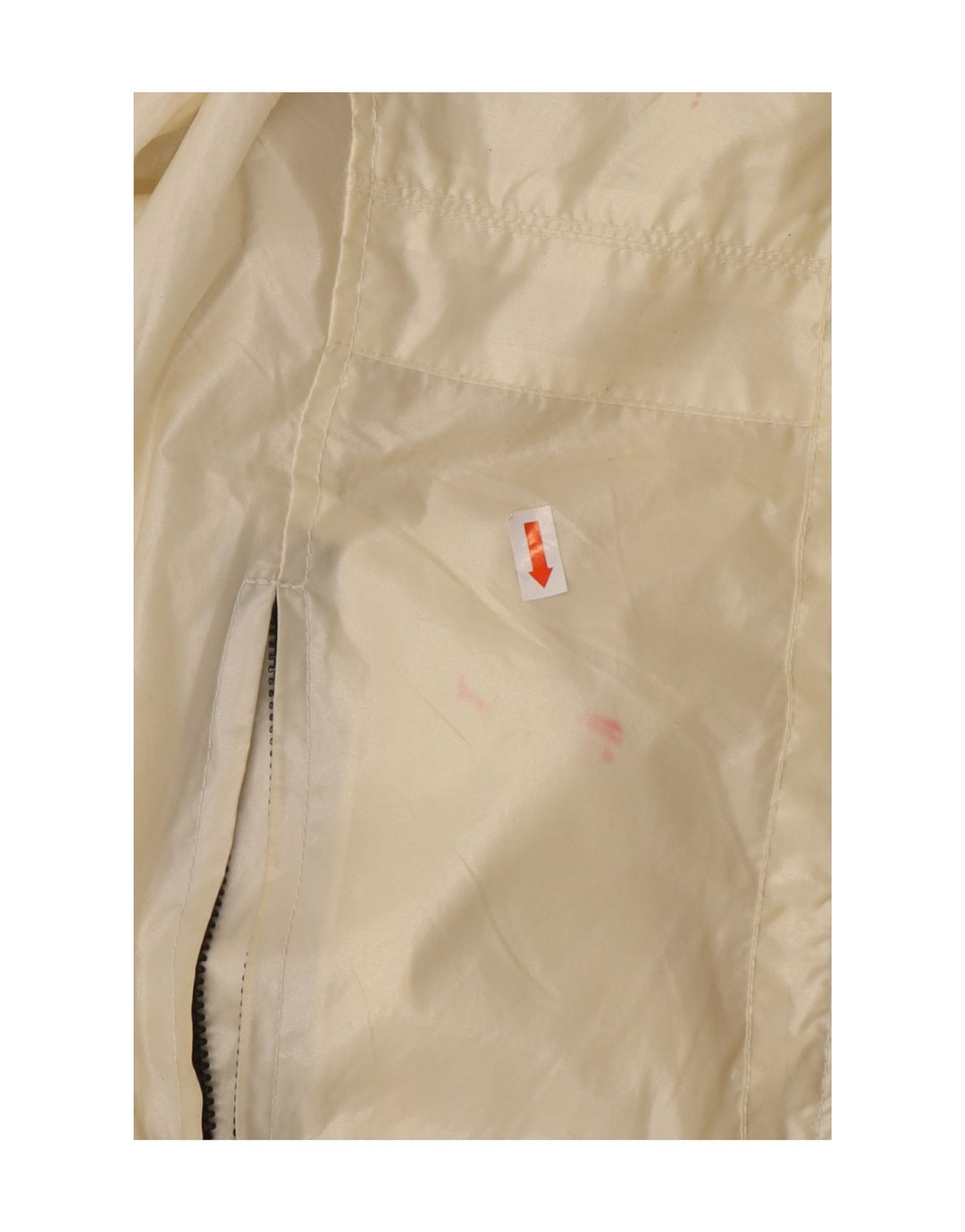 REFRIGIWEAR Womens Hooded Rain Jacket UK 14 Medium Off White Polyamide Vintage Refrigiwear and Second-Hand Refrigiwear from Messina Hembry 