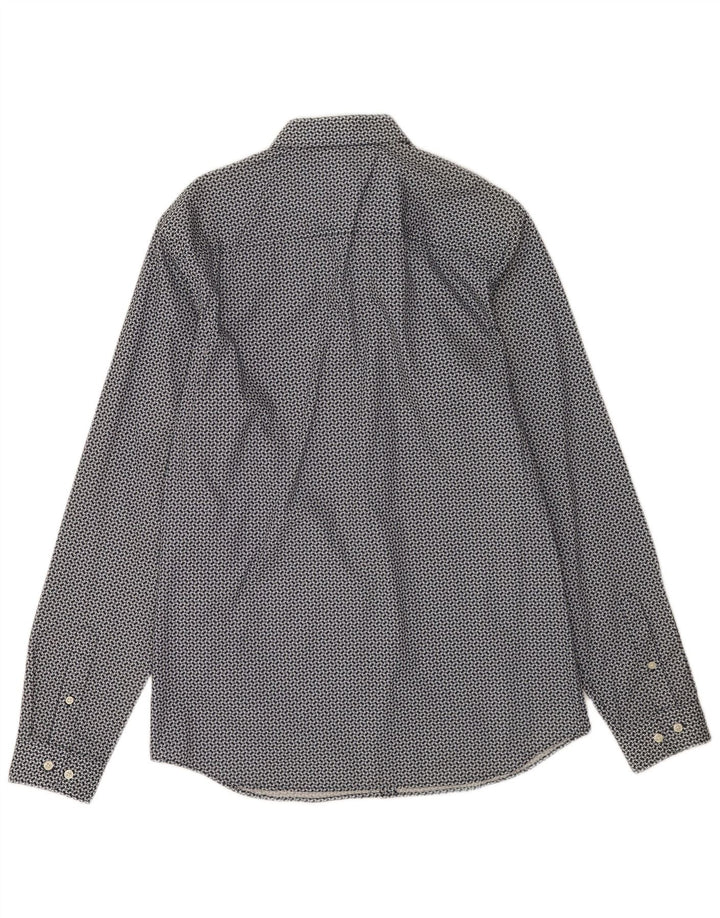 Jack & Jones herreskjorte str. 40 Medium marineblå geometrisk bomuld