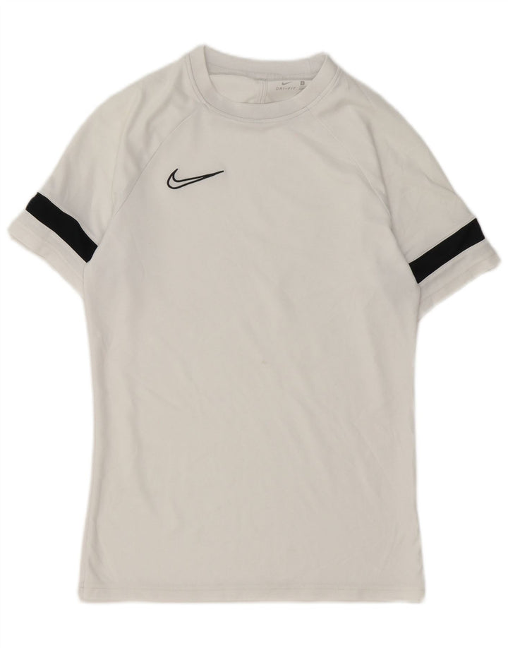 Nike Herre Dri Fit T-shirt Top Lille hvid Colourblock