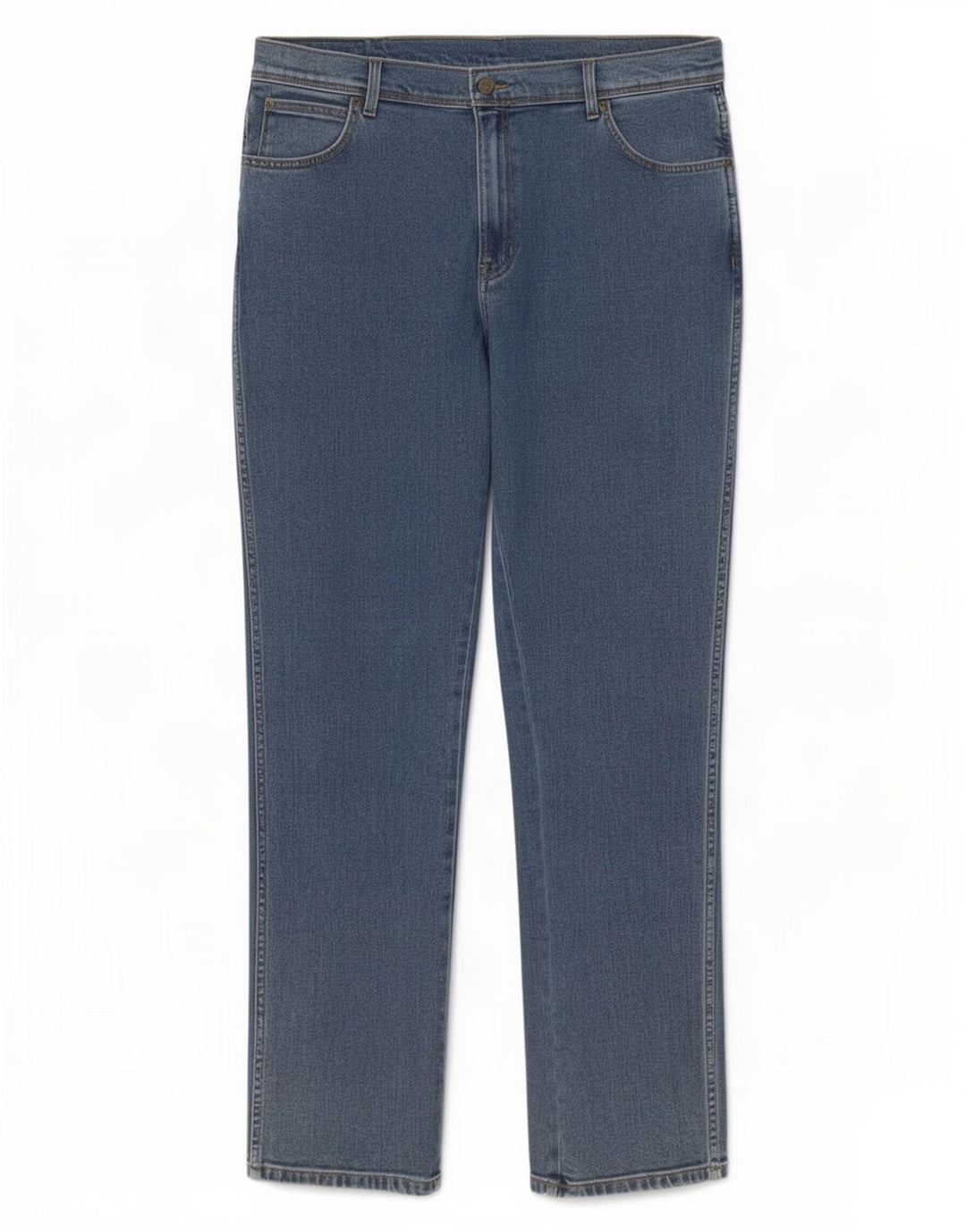 Wrangler Herre Regular Fit Straight Jeans W38 L34 Blå Bomuld