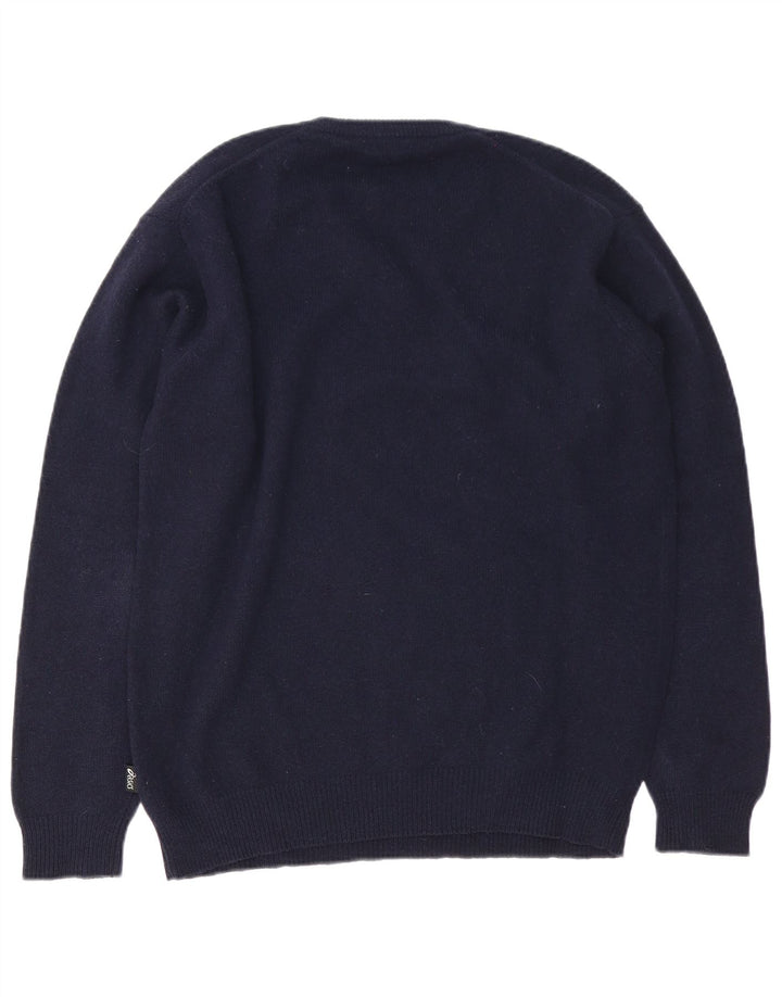 Asics Herre V-hals sweater Stor marineblå lammeuld