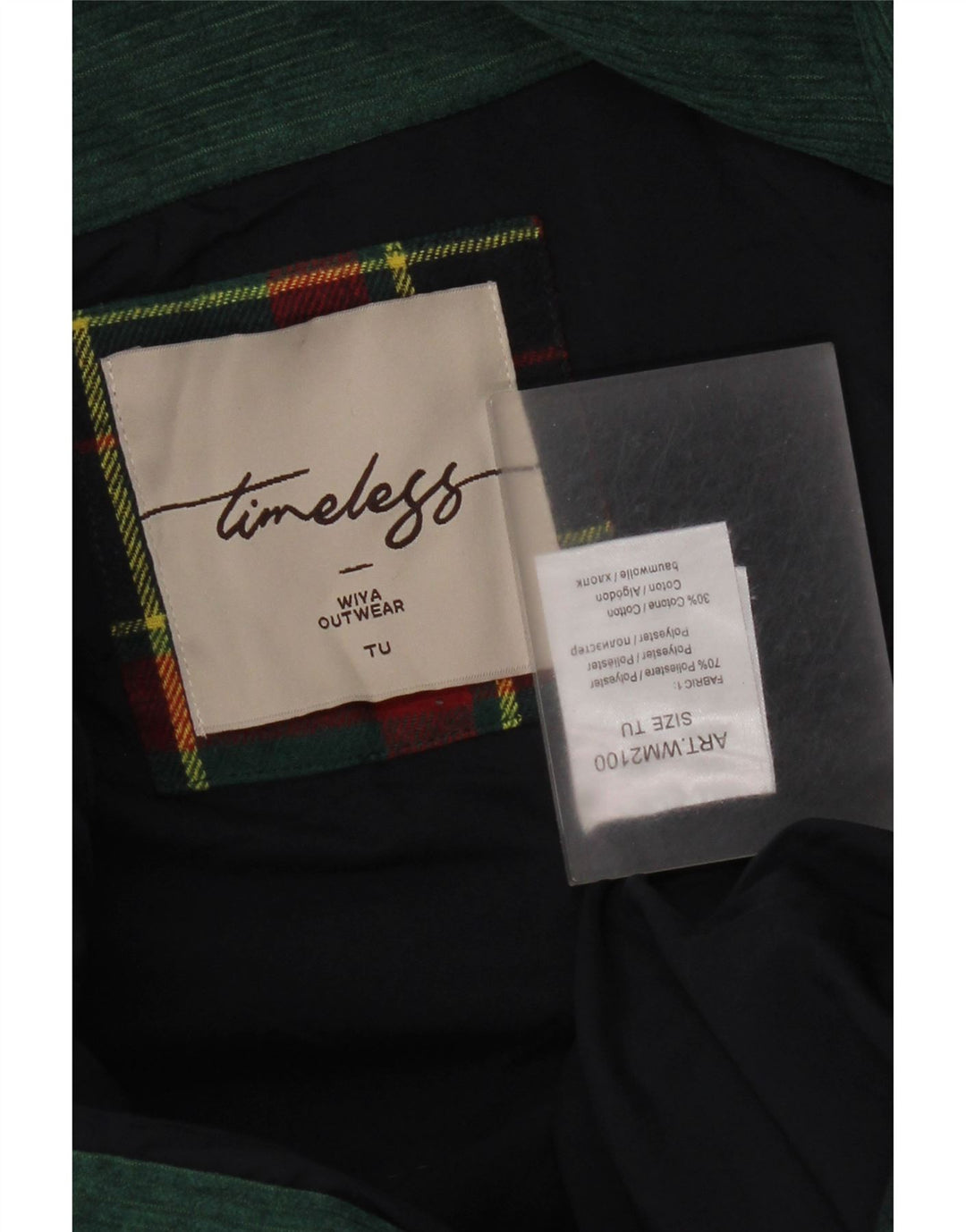 Tu Tøj Dame Quiltet Jakke One Size Grøn Ternet Polyester