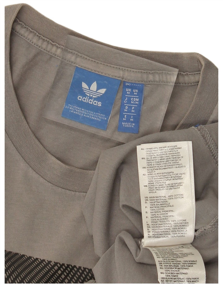 ADIDAS Grafisk T-shirt til mænd, mellemgrå bomuld