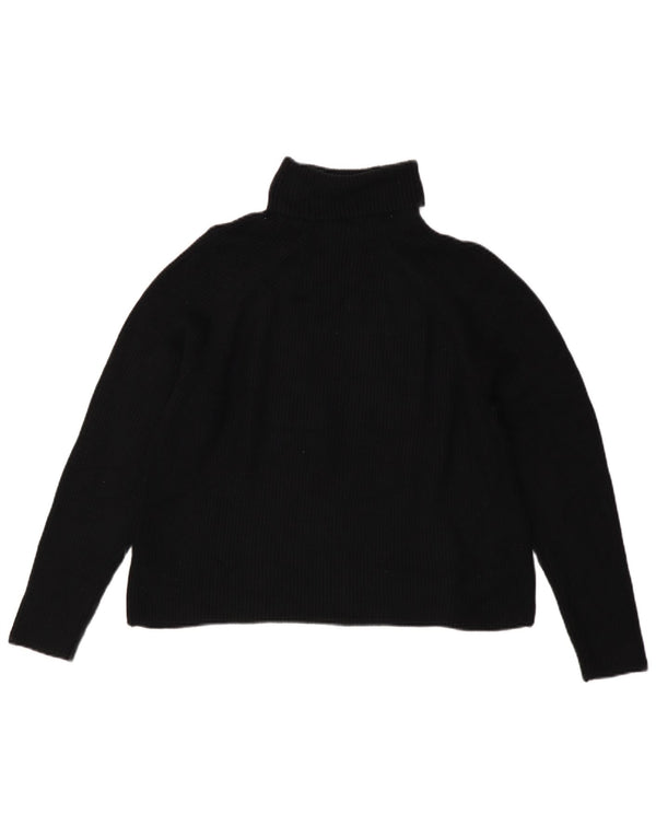 Marks & Spencer Dame Roll Neck Jumper Sweater UK 16 Large Black Viscose