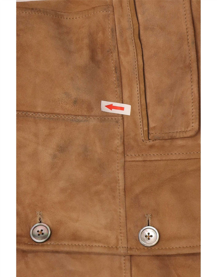 Massimo Dutti Herre 2-knaps ruskindsblazerjakke UK 38 Medium Beige Læder
