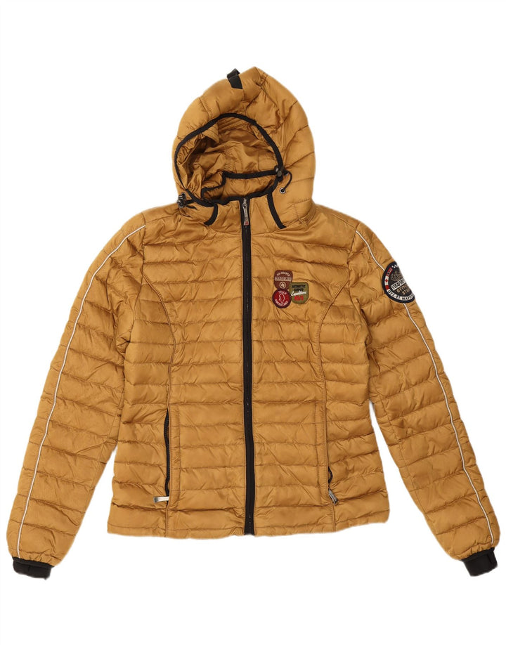 Napapijri Polstret hættejakke til kvinder UK 10 Small Gold Polyester